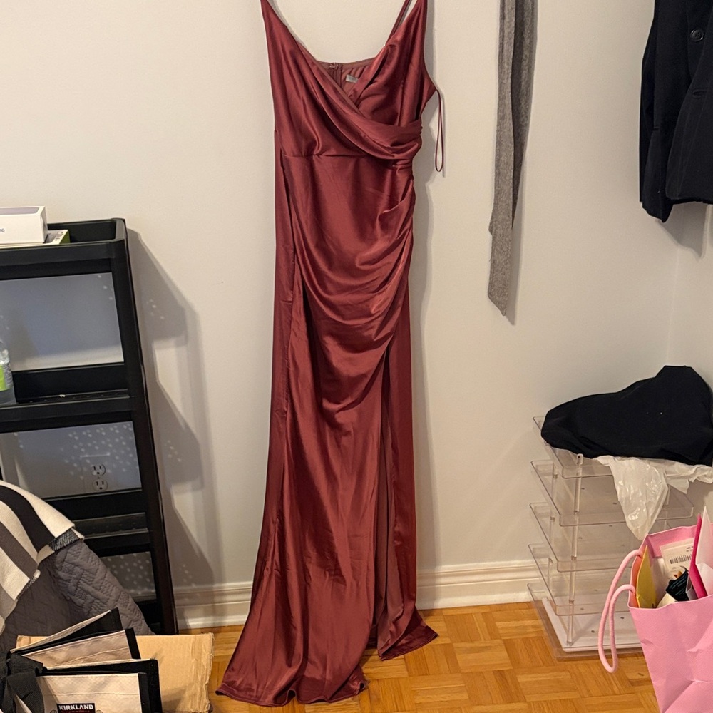 Monet Satin Gown | Deep Mauve - XL